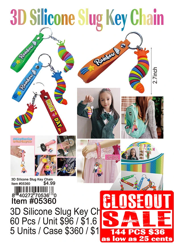 3D Silicone Keychain - Closeout 144 Pcs.